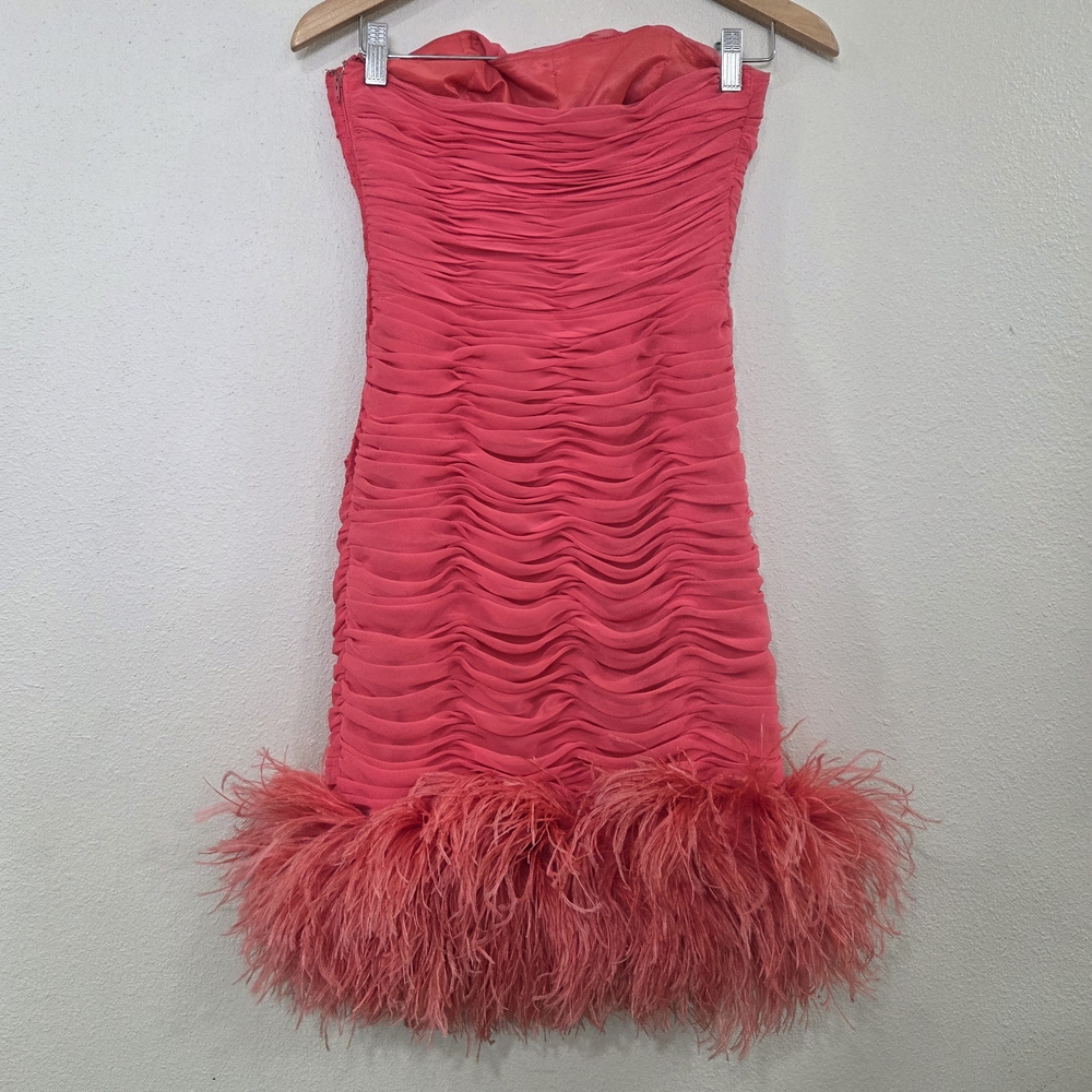 Victor Costa Coral Strapless Dress - Picture 7 of 14